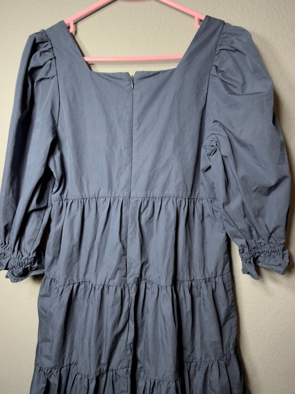 Madewell Dusty Blue Tiered Square-Neck Tunic - Picture 4 of 6